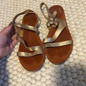 gold sandals